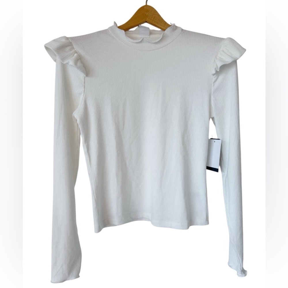 Ribbed Knit Ruffle Top